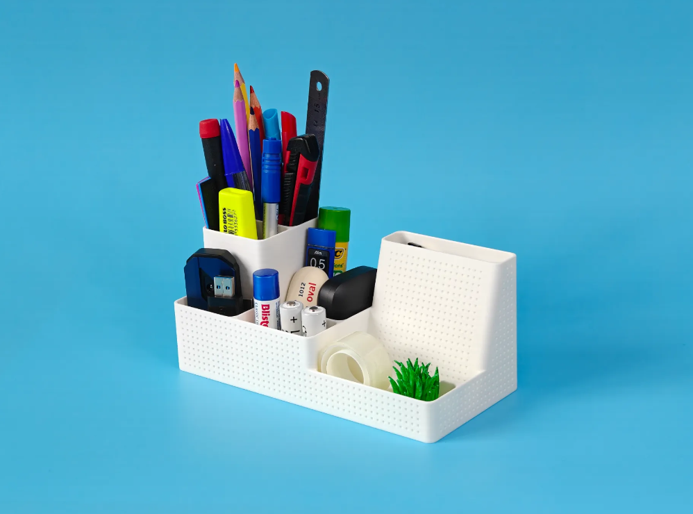 Mini Desk Organiser + Phone Stand 2 — 3D printed by Moon Studio 3D